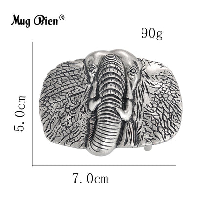 Elephant Alloy Belt Buckle Men Western Handmade Design – Elegant Men's Accessory | Accessorio Uomo Elegante