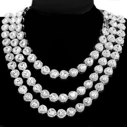 Cluster Tennis Chain Choker – High-Polish Statement Necklace – Elegant Men's Accessory | Accessorio Uomo Elegante