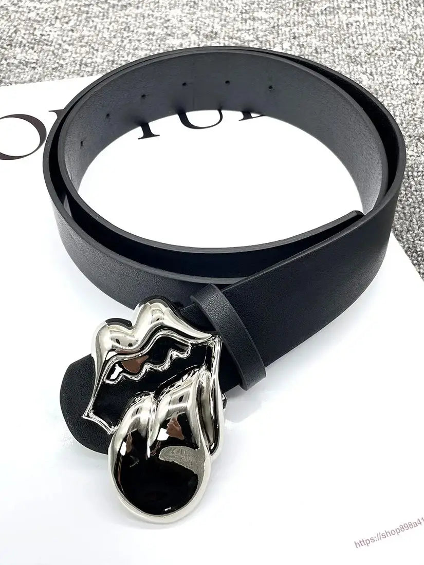 DRAVEN — Y2K PU Leather Belt Women 2025 Large Buckle Design