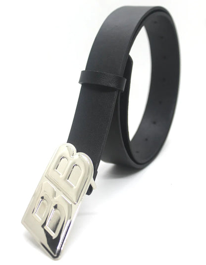 Y2K PU Leather Belt Men 2023 Designer B Buckle – Elegant Men's Accessory | Accessorio Uomo Elegante