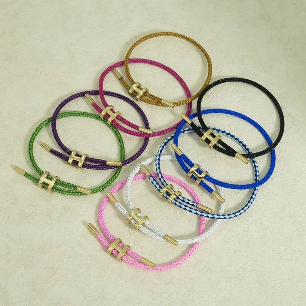 DRAVEN — 14K Gold-Plated Wire Rope Charm Bracelet