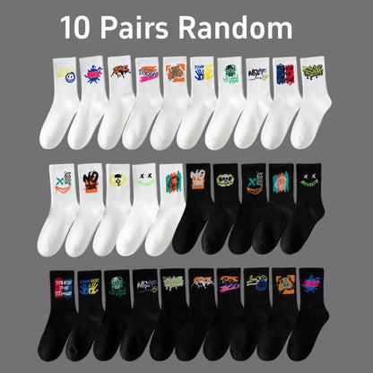 Men's Graffiti Streetwear Crew Socks – Unique Breathable Design