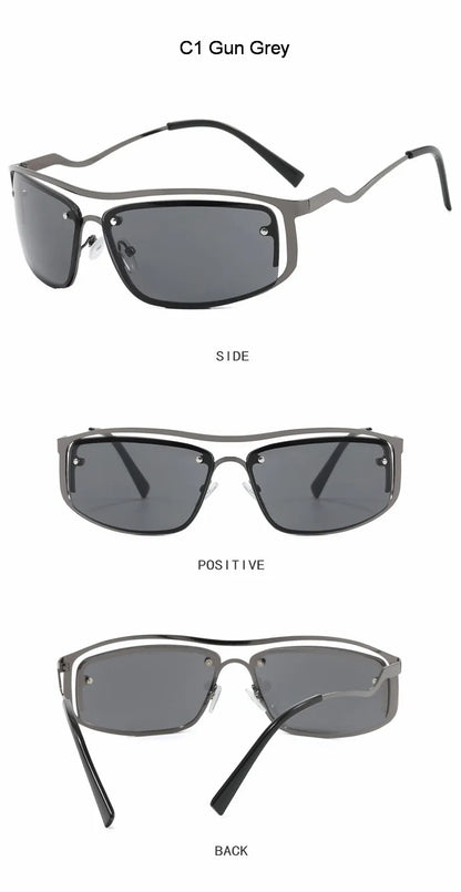 Square Goggle Sunglasses – Y2K Sports Punk Style – Elegant Men's Accessory | Accessorio Uomo Elegante