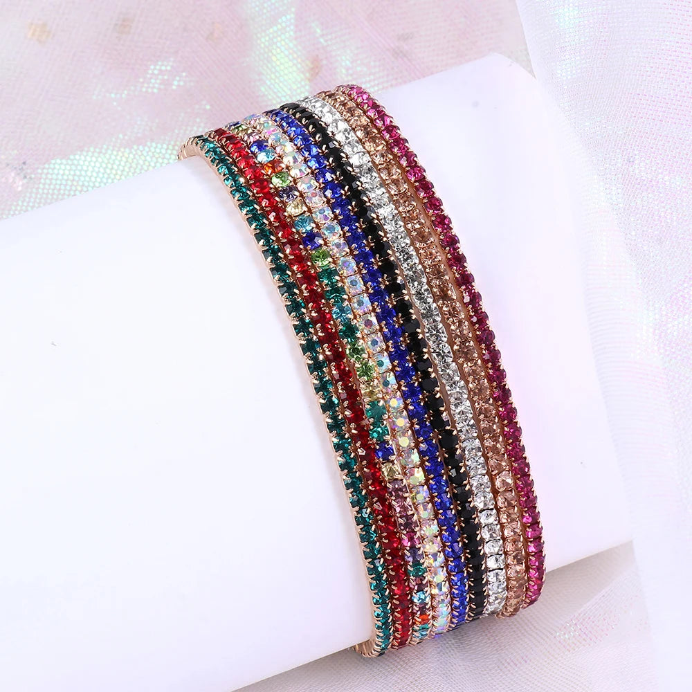 Colorful Rhinestone Elastic Bracelet – Elegant Men's Accessory | Accessorio Uomo Elegante