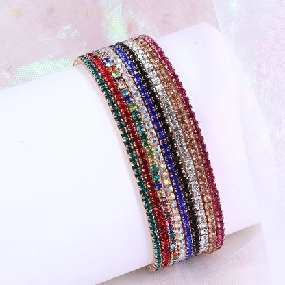 Colorful Rhinestone Elastic Bracelet – Elegant Men's Accessory | Accessorio Uomo Elegante