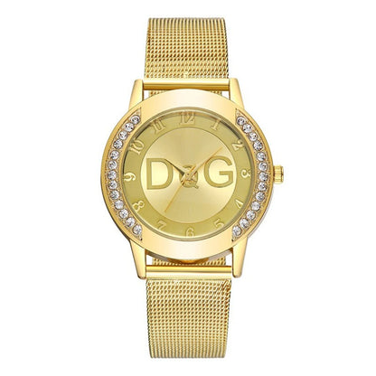 Golden Radiance – 2025 Women’s Diamond Watch with Mesh Strap & Digital Design – Elegant Men's Accessory | Accessorio Uomo Elegante