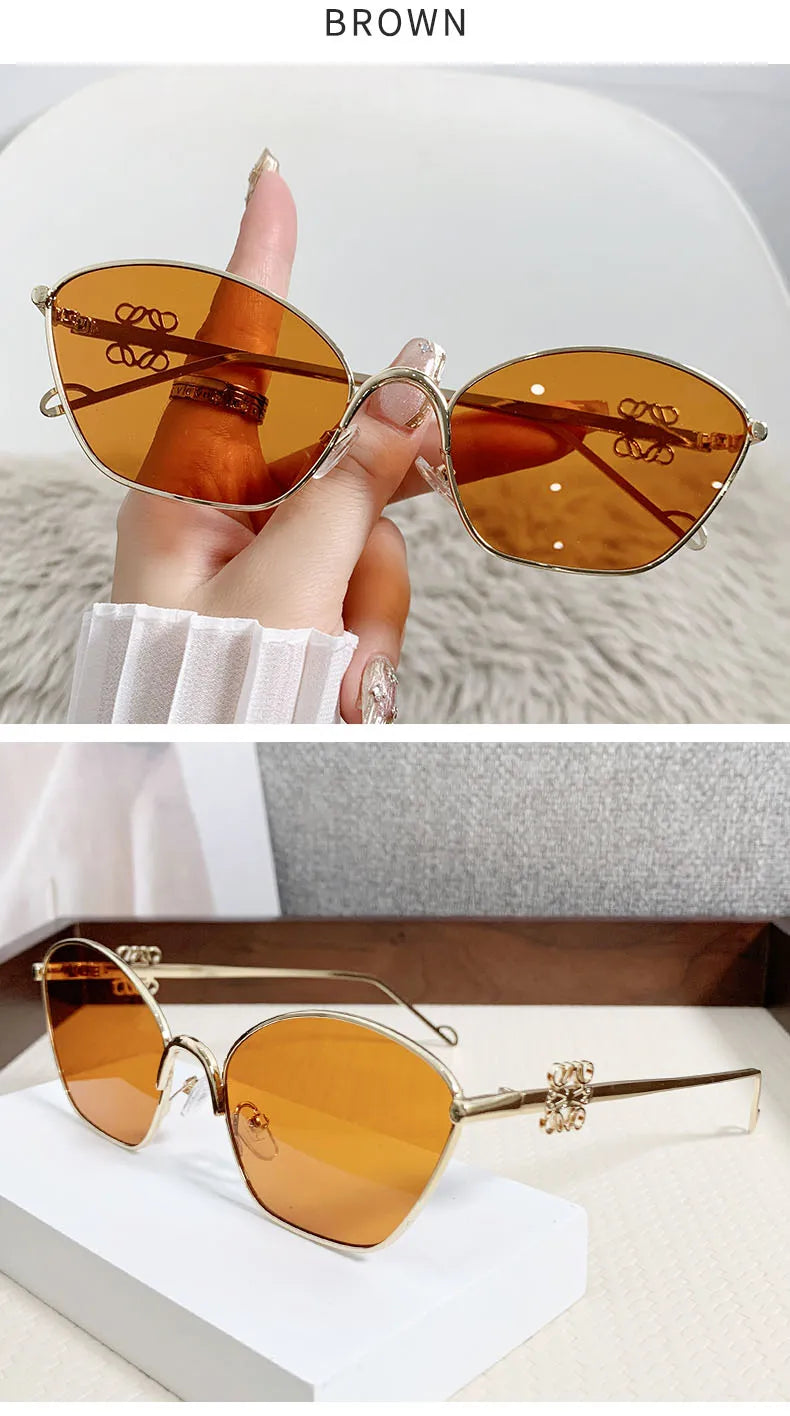 Metal Cat-Eye Sunglasses – Trendy Street Style – Elegant Men's Accessory | Accessorio Uomo Elegante