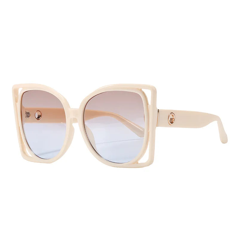 DRAVEN — Oversized Square Sunglasses – Leopard Gradient Design