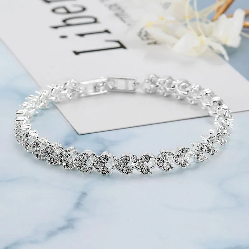 Roman Crystal Heart Bracelet – Elegant Men's Accessory | Accessorio Uomo Elegante