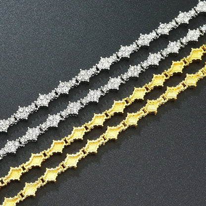 Round Stone Star Cubic Zirconia Bracelet – Elegant Men's Accessory | Accessorio Uomo Elegante