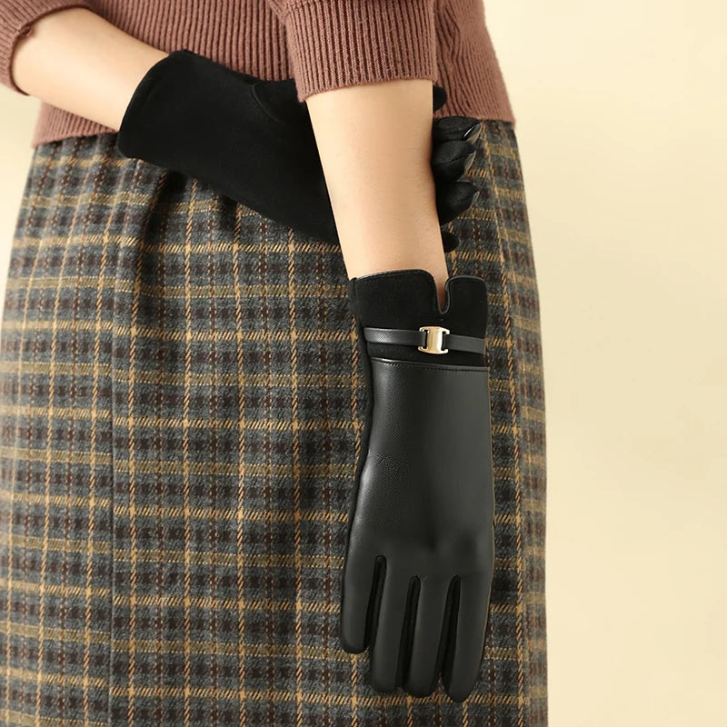 Fleece-Lined PU Gloves – Women’s Elegant Winter Style – Elegant Men's Accessory | Accessorio Uomo Elegante