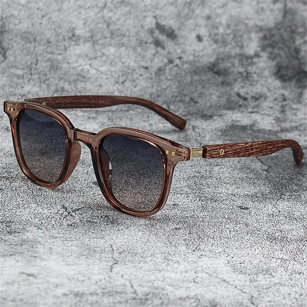 DRAVEN — Wood Grain Sunglasses – Trendy Retro Polarized Design