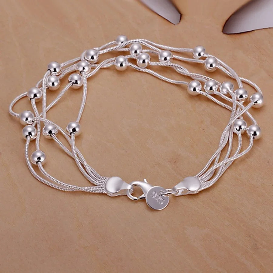 DRAVEN — 925 Sterling Silver Beaded Chain Bracelet
