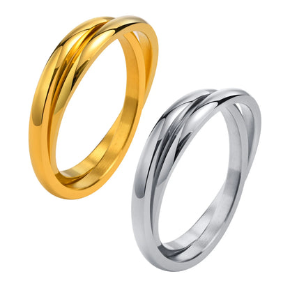 Interlocked Gold Rolling Ring – Elegant Men's Accessory | Accessorio Uomo Elegante
