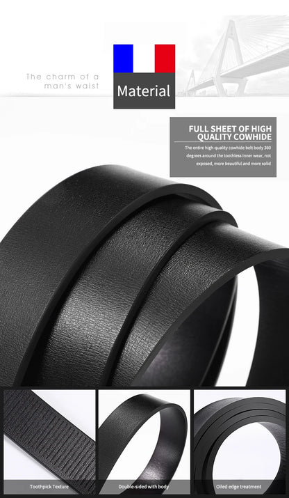 Luxury Genuine Leather Belt Men Automatic Metal Buckle – Elegant Men's Accessory | Accessorio Uomo Elegante