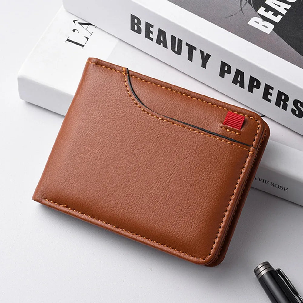 DRAVEN — Classic Leather Bifold Wallet Men Business Short Design