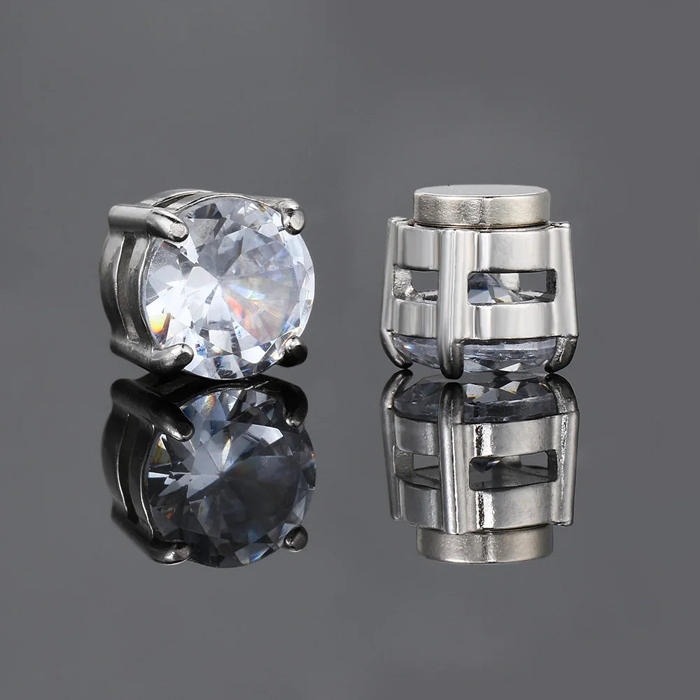 DRAVEN — Stainless Steel Magnetic Zircon Earrings