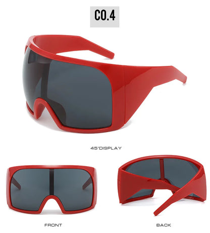 Futuristic Shield Sunglasses – Oversized Wrap Design – Elegant Men's Accessory | Accessorio Uomo Elegante