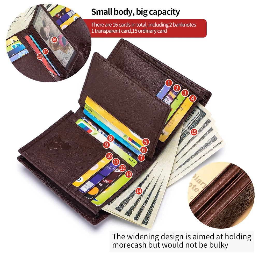 DRAVEN — Genuine Leather Crocodile Wallet Men Retro Large Capacity