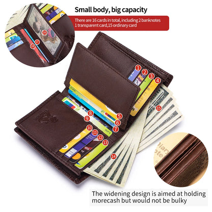 Genuine Leather Crocodile Wallet Men Retro Large Capacity – Elegant Men's Accessory | Accessorio Uomo Elegante