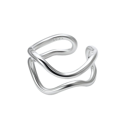 Double Layer Irregular Metal Ring – Elegant Men's Accessory | Accessorio Uomo Elegante