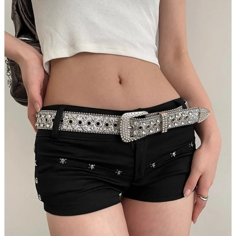 DRAVEN — Y2K Gothic Chain Belt Women 2025 Shiny Punk Design