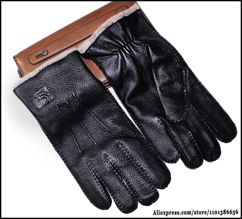 DRAVEN — High-End Deerskin Leather Gloves – Unisex Luxury Winter Style