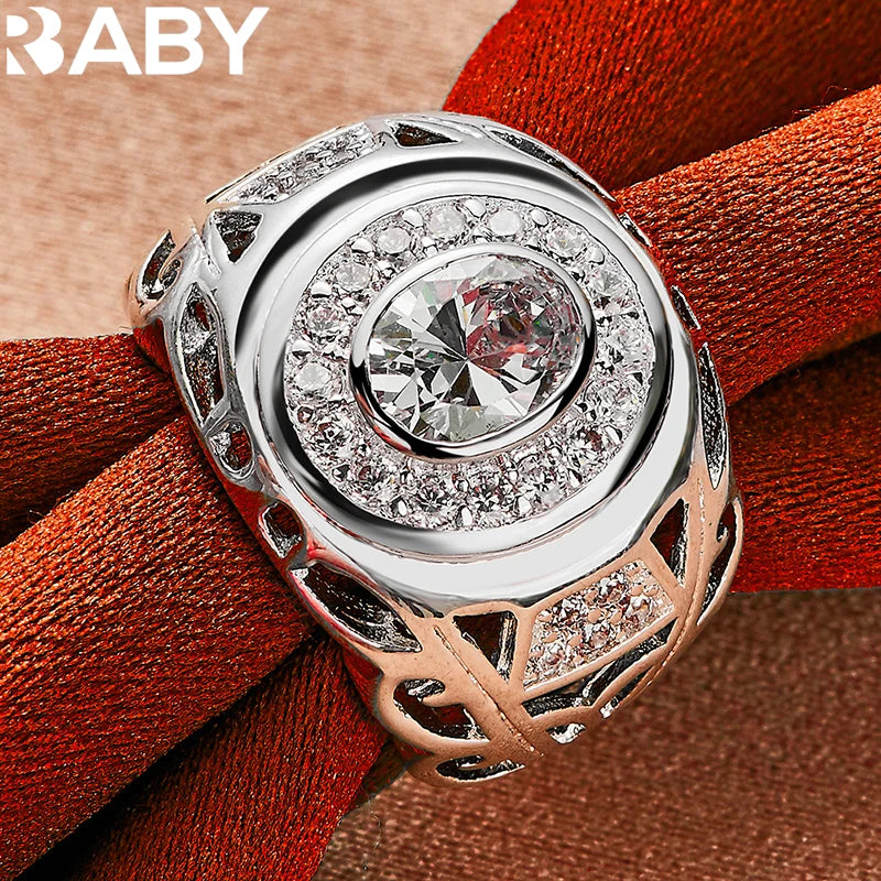 Large Zircon Sterling Silver Ring – Elegant Men's Accessory | Accessorio Uomo Elegante
