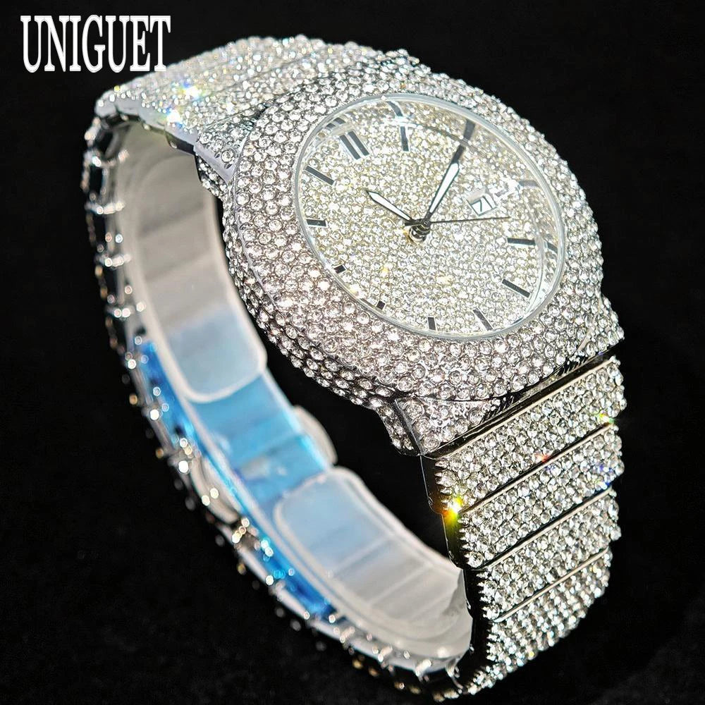 DRAVEN — Arctic Blaze – Men’s Ice Steel Luxury Watch 2025 Edition