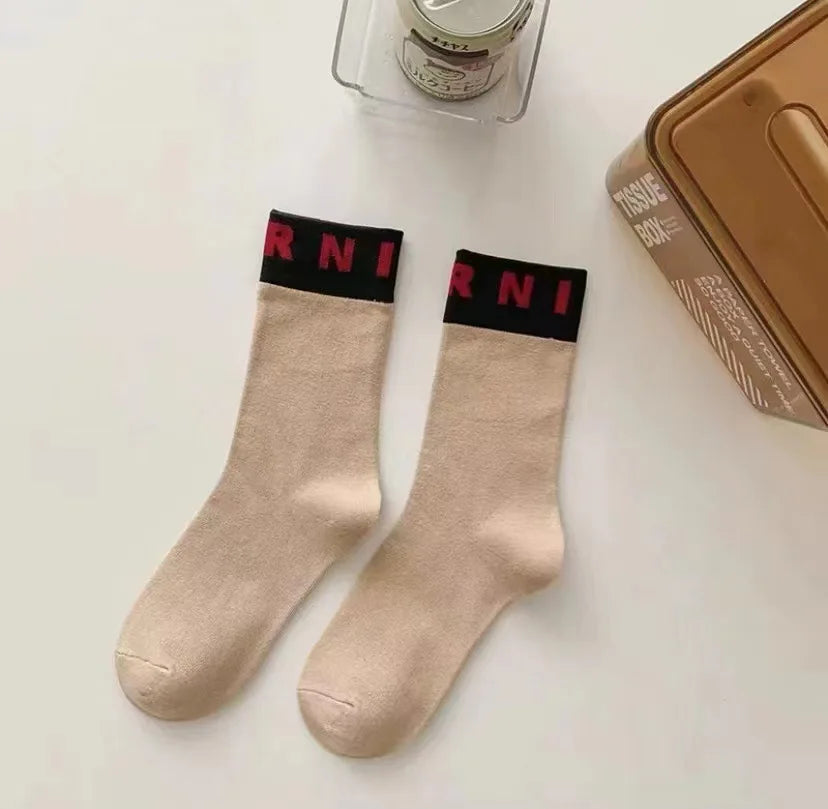 DRAVEN — Colorblock Alphabet Socks – Unisex Designer Street Style