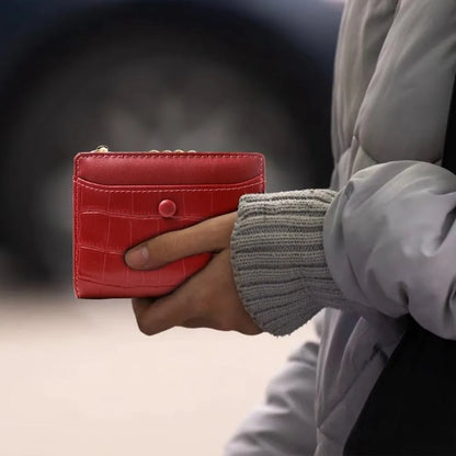 Crocodile Pattern PU Leather Wallet Short Large Capacity – Elegant Men's Accessory | Accessorio Uomo Elegante