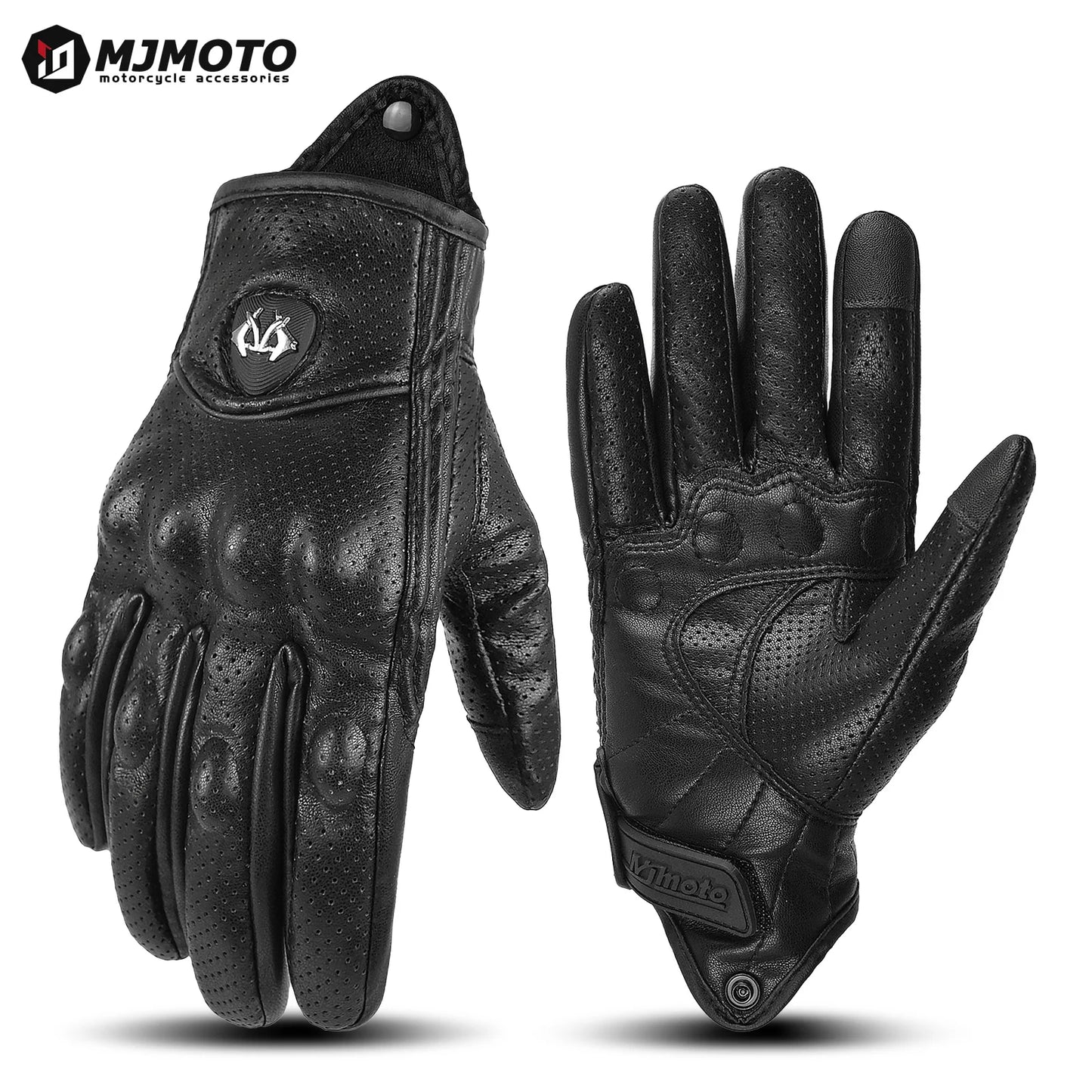 DRAVEN — Retro Leather Motorcycle Gloves – Unisex Summer Biker Style