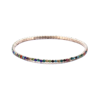 Colorful Rhinestone Elastic Bracelet – Elegant Men's Accessory | Accessorio Uomo Elegante
