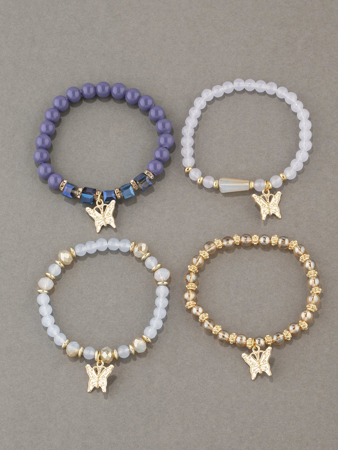 DRAVEN — 4-Piece Butterfly Beaded Bracelet Set