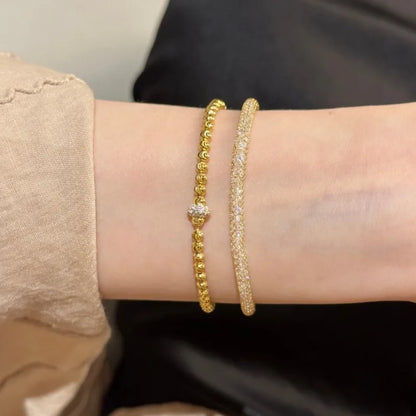 Diamond Inlaid Beaded Bracelet – Elegant Men's Accessory | Accessorio Uomo Elegante