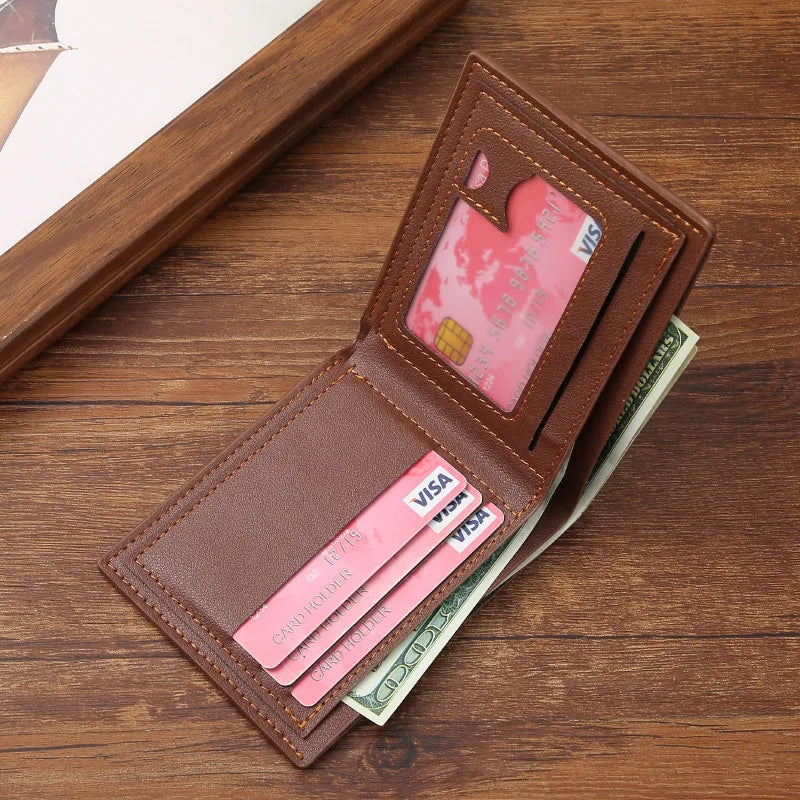 DRAVEN — Slim Leather Money Clip Wallet Men Bifold Card Holder