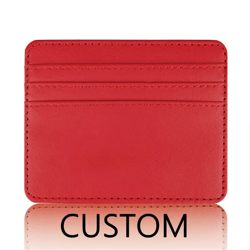 DRAVEN — Custom Initials PU Leather Card Holder Slim Design