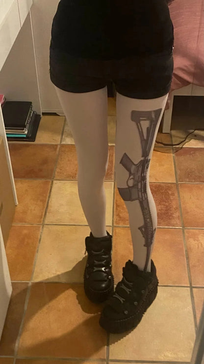 Y2K Harajuku Long Socks – Punk Letter Print Street Style