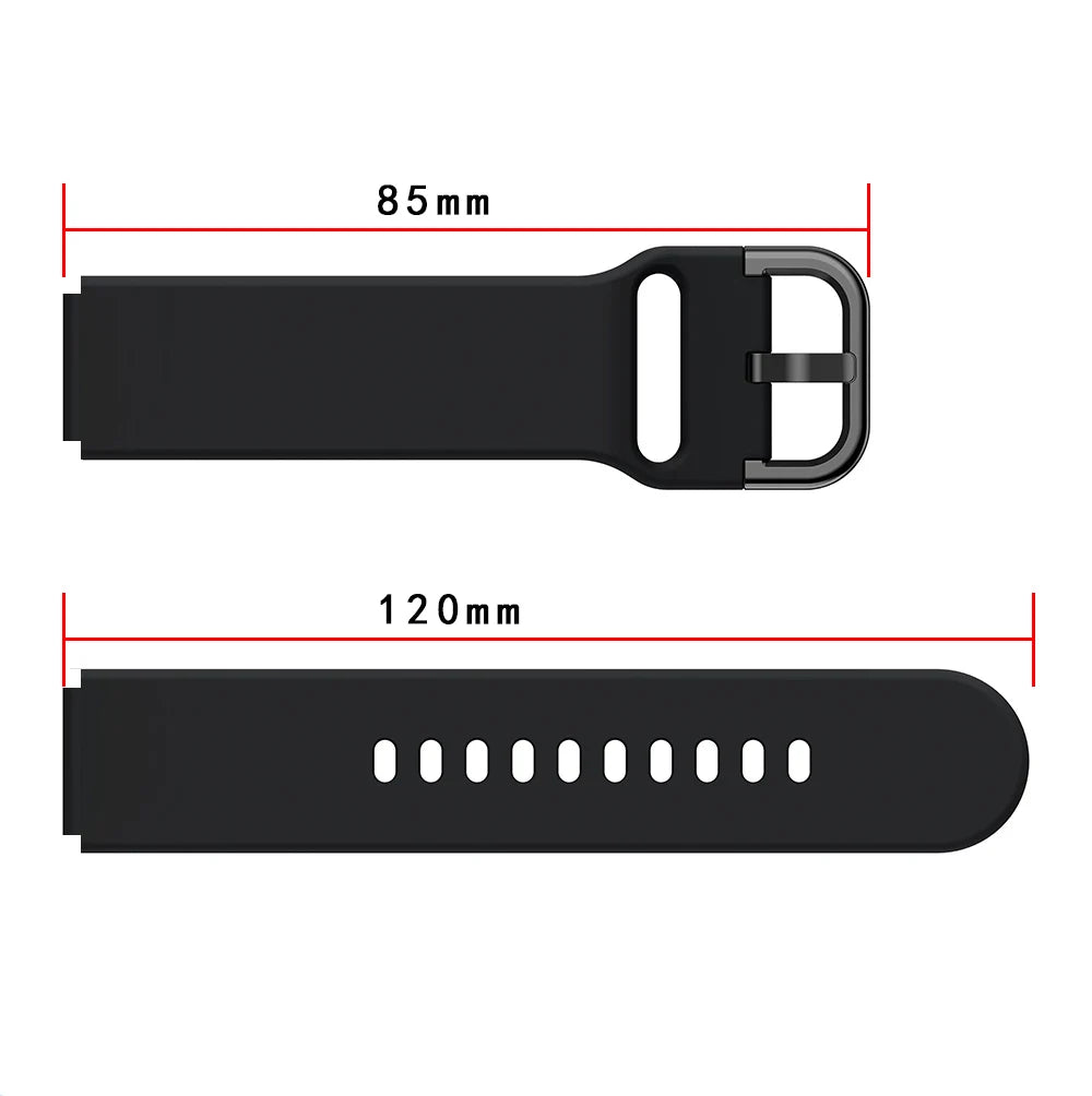 Monochrome Silicone Strap – 20mm / 22mm Replacement Band for ICE Smart Watches – Elegant Men's Accessory | Accessorio Uomo Elegante