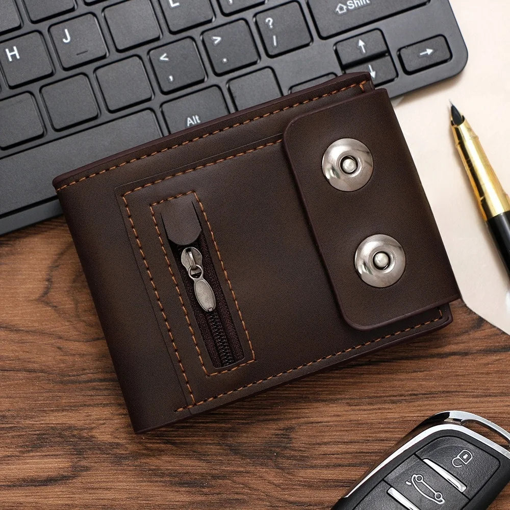 PU Leather Magnetic Wallet Men Large Capacity Design – Elegant Men's Accessory | Accessorio Uomo Elegante