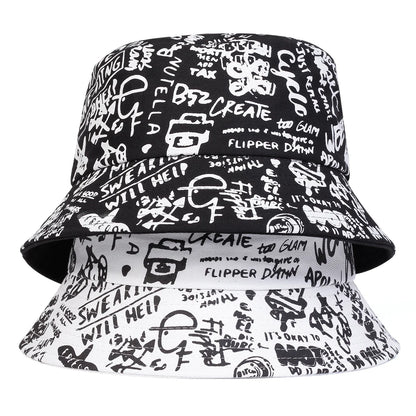88 Graffiti Print Bucket Hat – Unisex Street Style