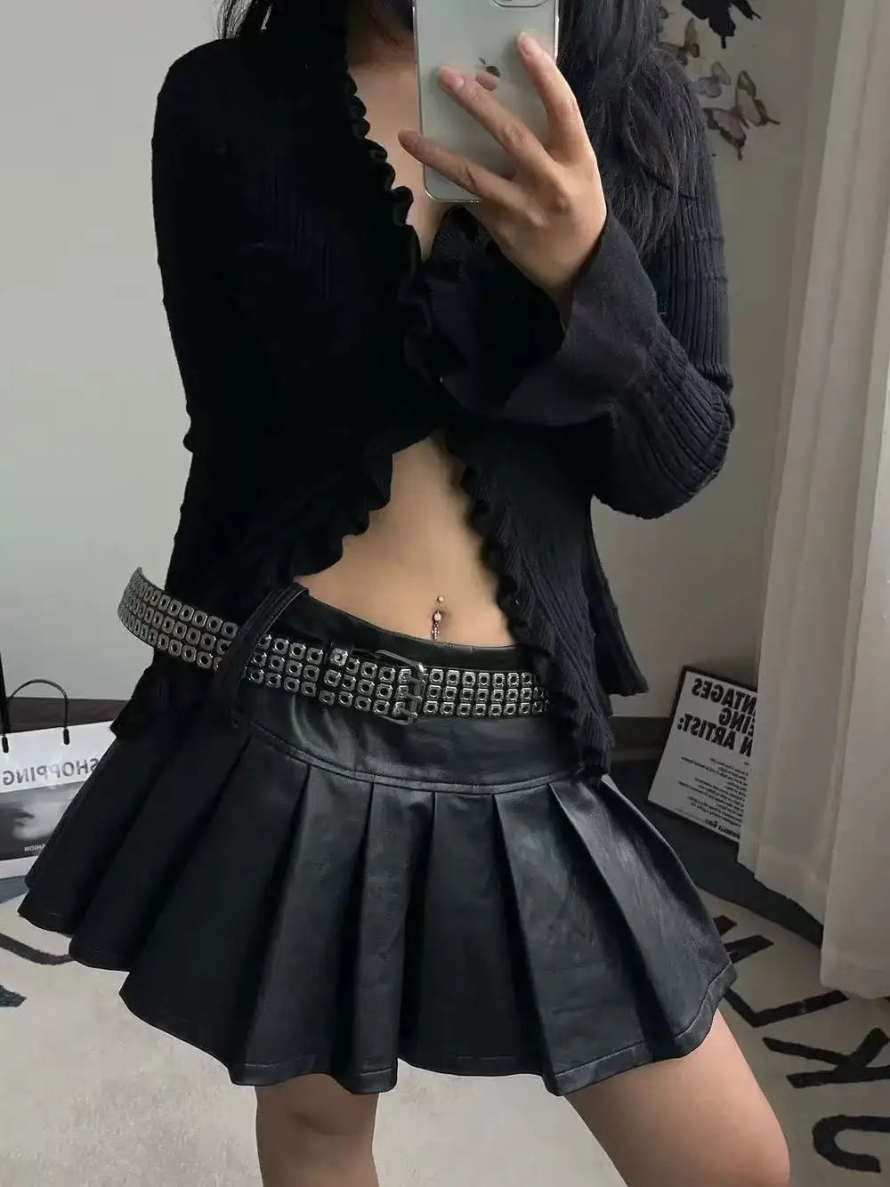 DRAVEN — Punk Street Belt Unisex Square Beads Design