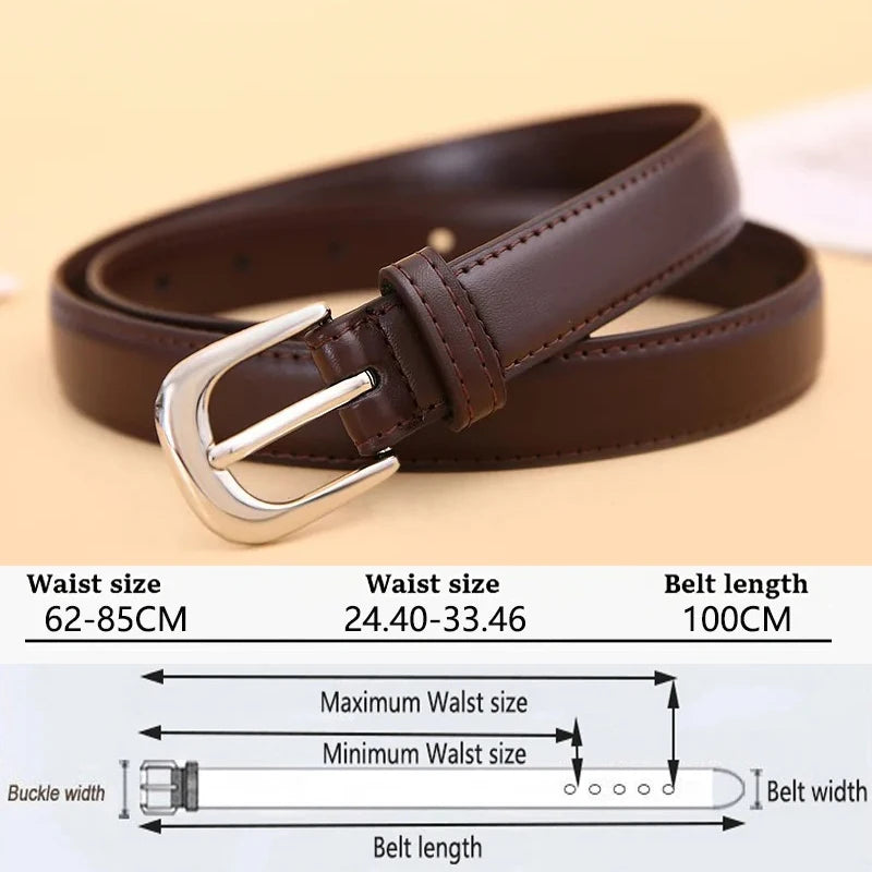 DRAVEN — Designer Leather Belt Women Black Brown Dress Style