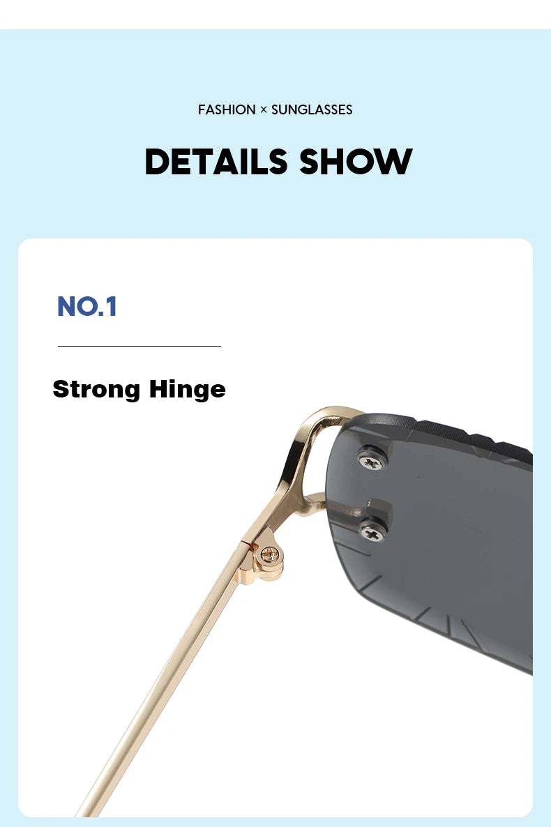 DRAVEN — Square Rimless Sunglasses – High-Grade Metal Design