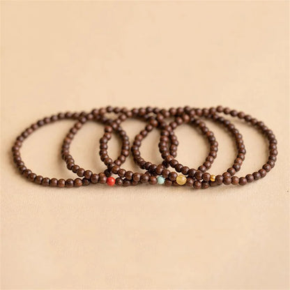 Natural Sandalwood Beaded Bracelet – Elegant Men's Accessory | Accessorio Uomo Elegante