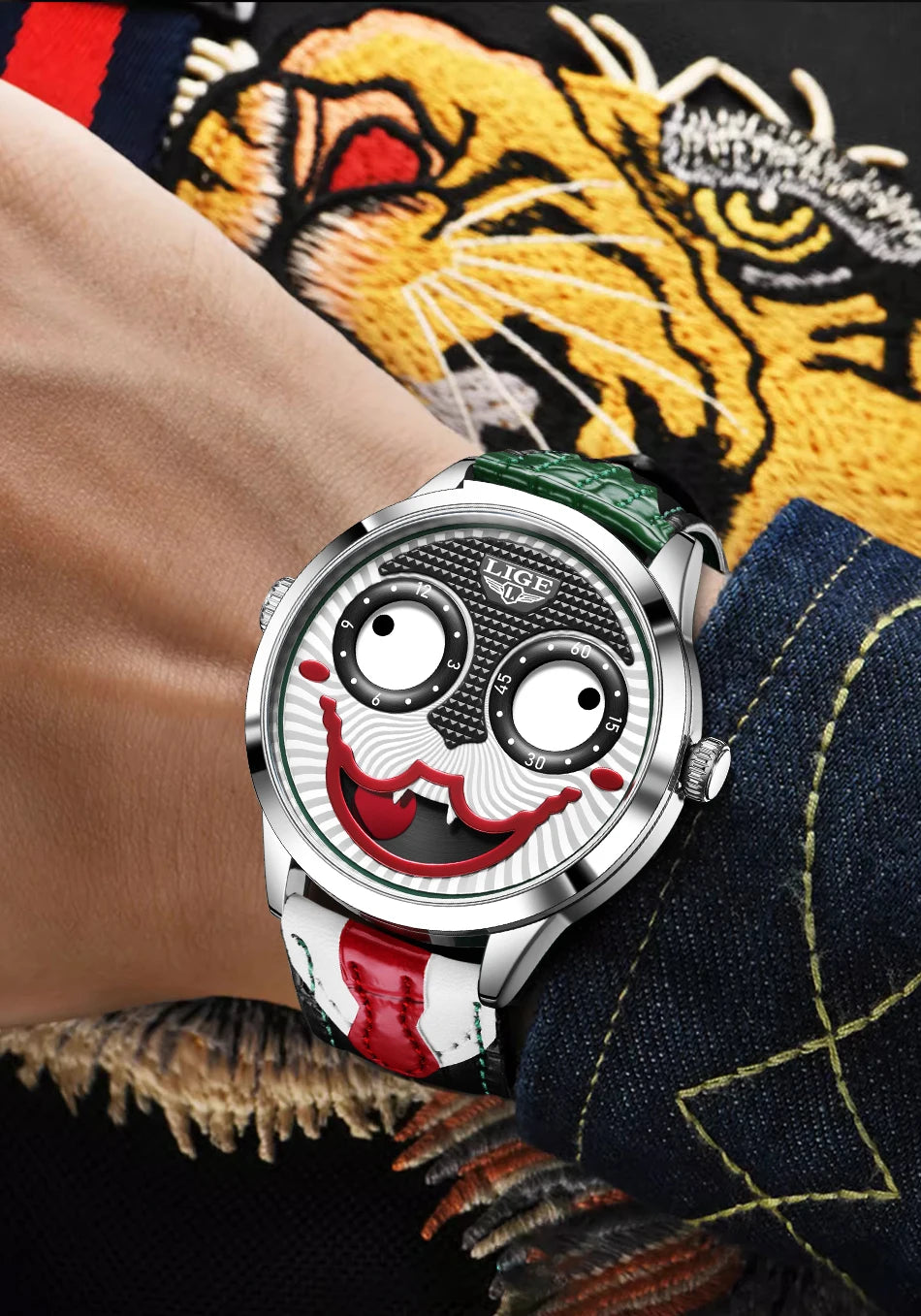 Joker Spirit – Men’s Creative Watch with Leather Strap & Waterproof Design – Elegant Men's Accessory | Accessorio Uomo Elegante
