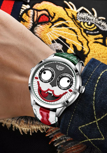 Joker Spirit – Men’s Creative Watch with Leather Strap & Waterproof Design – Elegant Men's Accessory | Accessorio Uomo Elegante