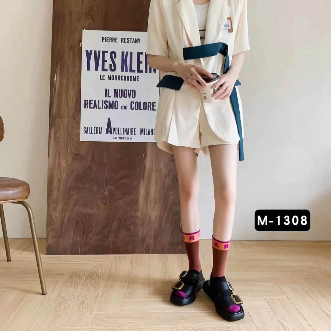 DRAVEN — Colorblock Alphabet Socks – Soft Breathable Cotton Design