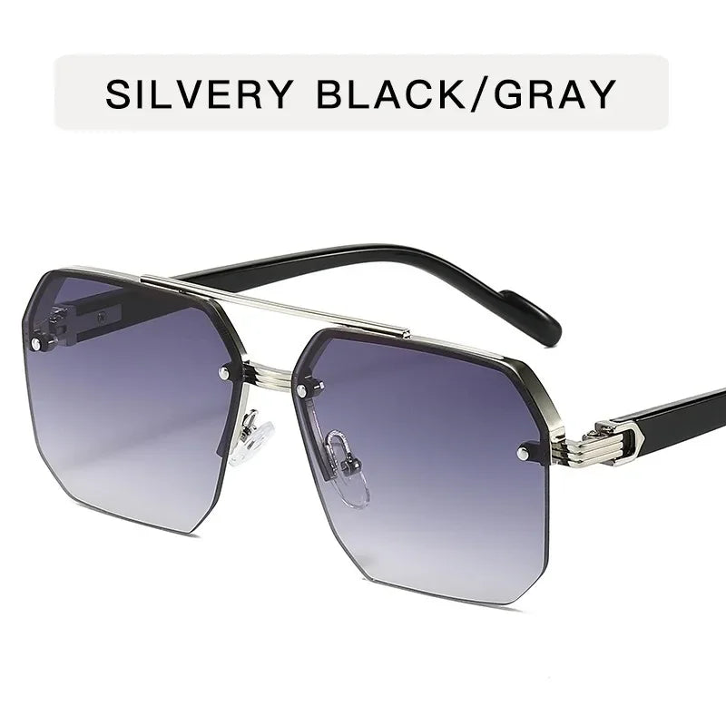 DRAVEN — Metal Half-Frame Sunglasses – Retro Casual Design