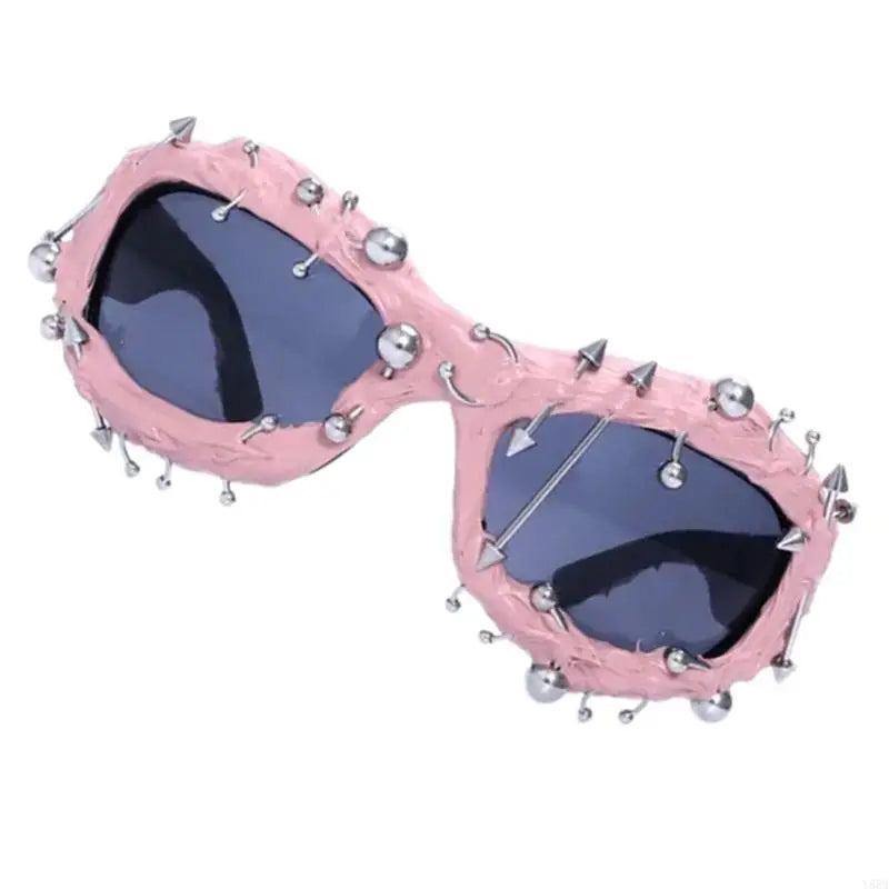 Rivet Frame Sunglasses – Punk Night Shades – Elegant Men's Accessory | Accessorio Uomo Elegante